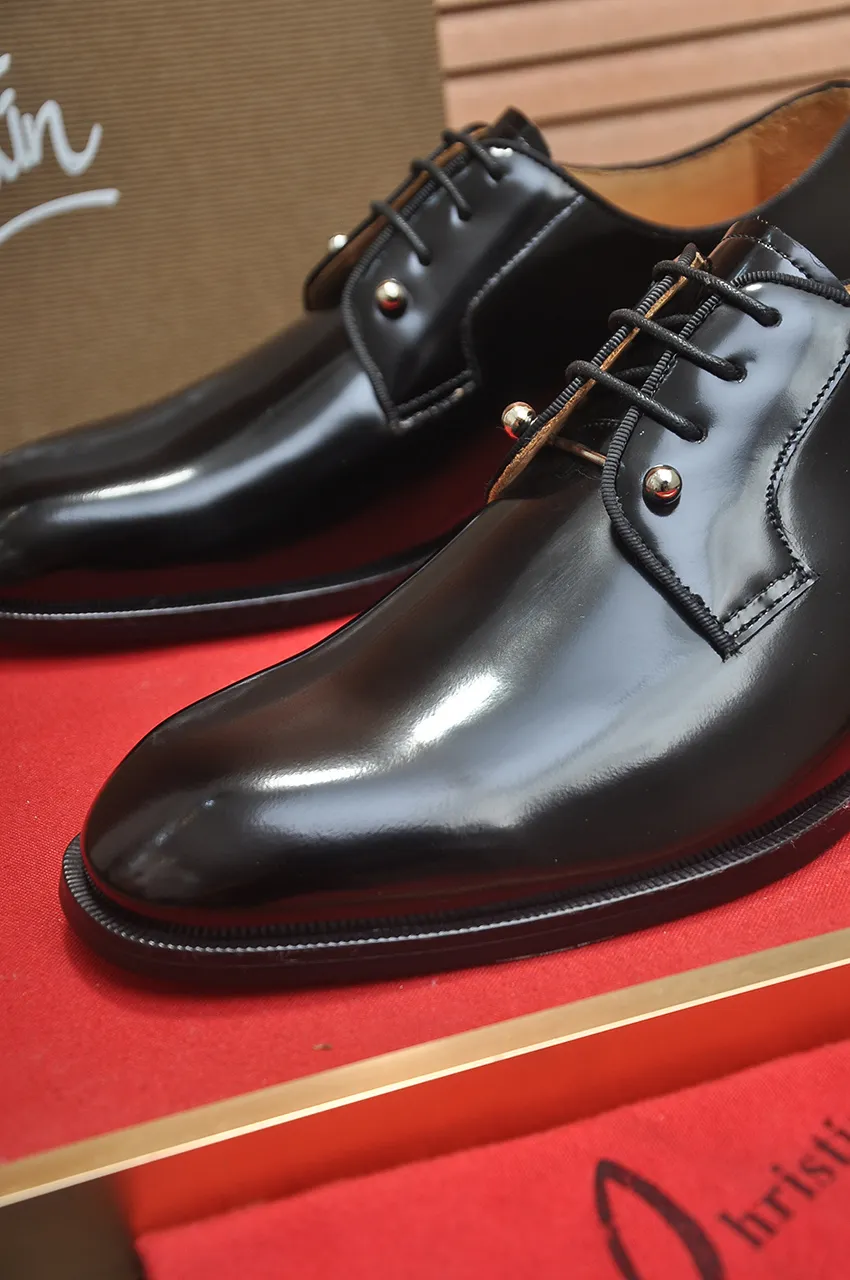 Men's shoes 💰620💶 [Chrstian Loubotin] Red-soled shoes 💋Original mold opening, the highest version on the market, purely handmade ➕Imported cowhide uppers, first-layer water-dyed cowhide lining! Original EU high-gloss outsole. 38 to 45 (45 customized)